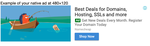 example of a Namecheap adsense ad