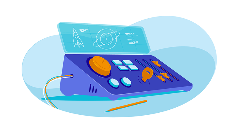 Control panel for a rocket