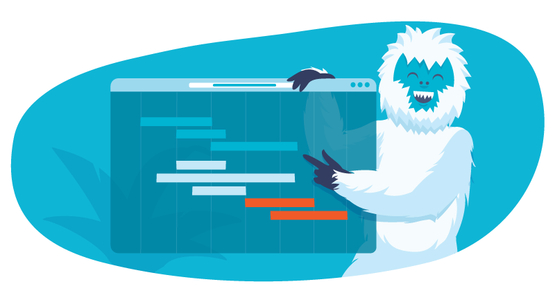 Yeti showing off productivity graph on computer