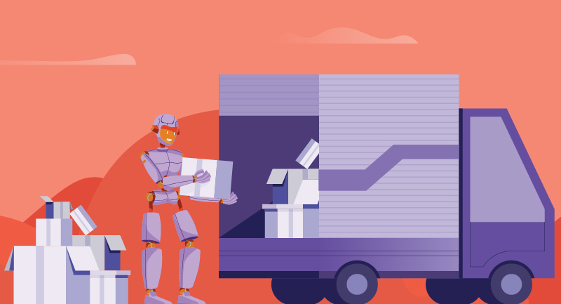 Robot loading truck