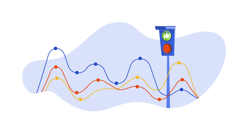 traffic light and data stream