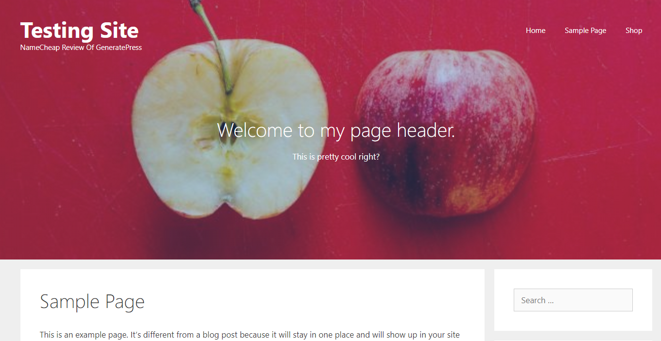 Page hero example
