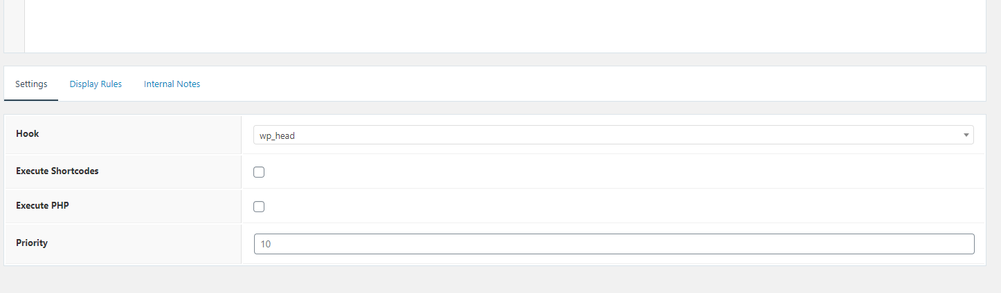 Hook settings in GeneratePress