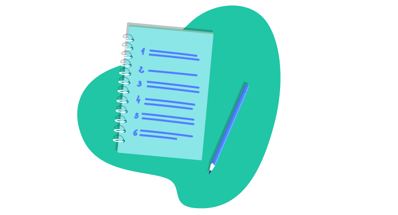 Notebook with a list