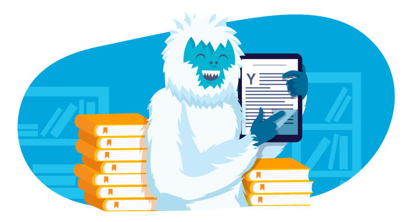 Yeti with ebook