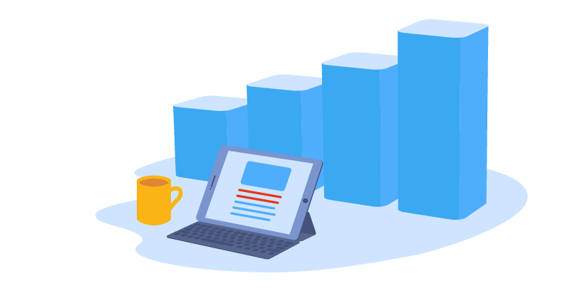 blog with analytics chart
