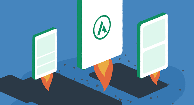 Astra site launching like a rocket