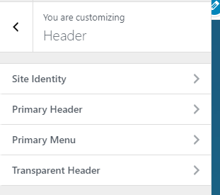 Astra header options