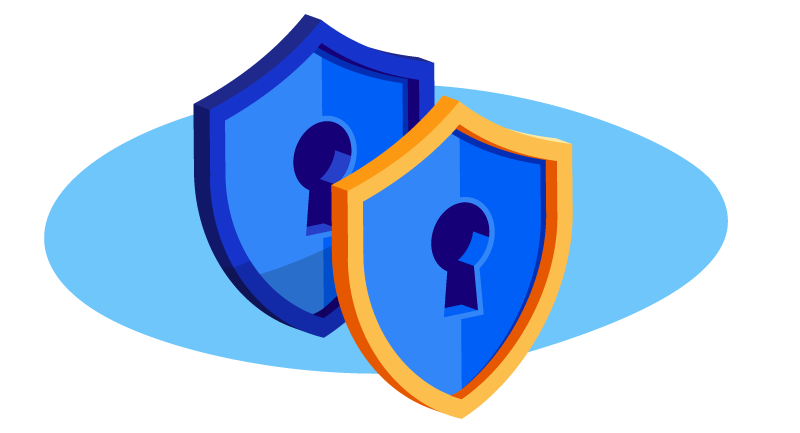 Two shields with keyholes