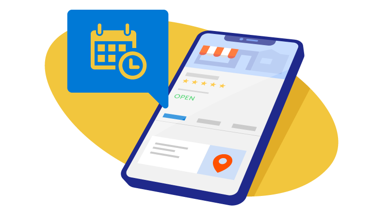 business mobile site with operating hours
