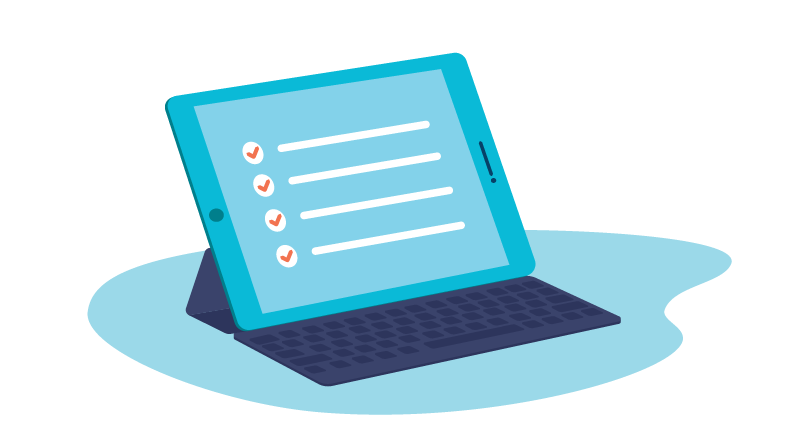 tablet with check boxes