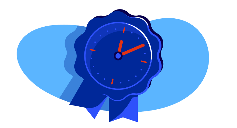 authenticity seal with a clock face