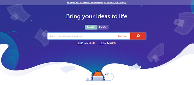 Namecheap homepage search box