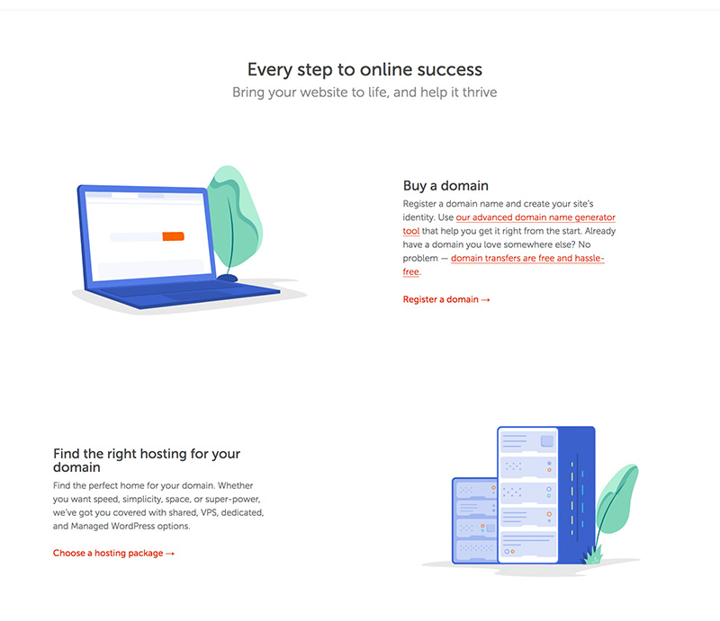 Namecheap homepage - online success