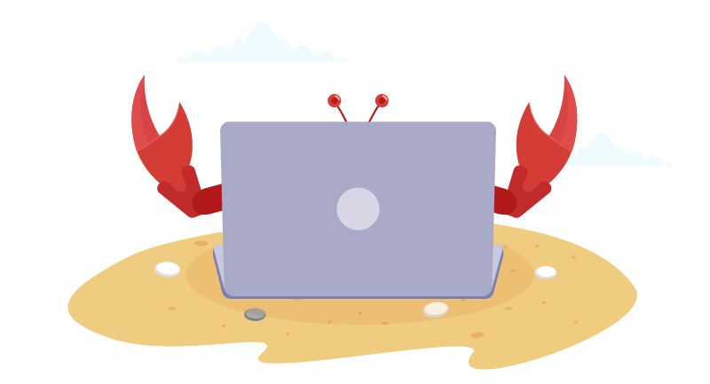 crab working on website