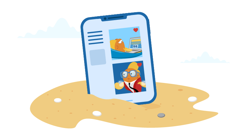 mobile phone stuck in the sand on the beach