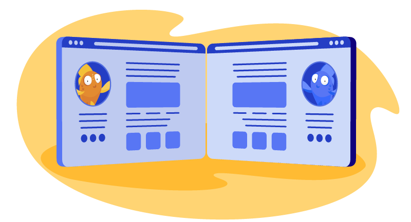 Illustration of a cloned website