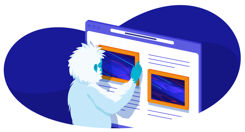 Yeti rearranging photos on website