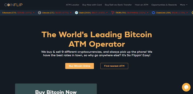 screenshot of coinflip.tech