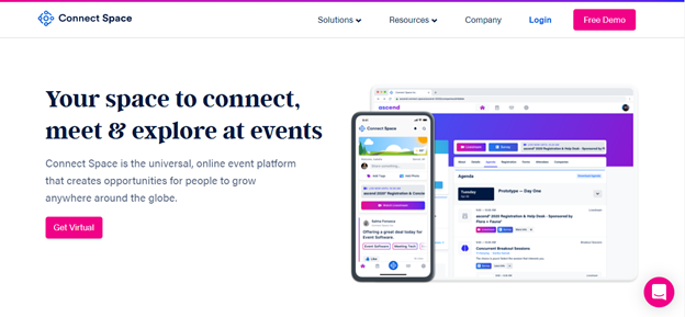 screenshot of connect.space