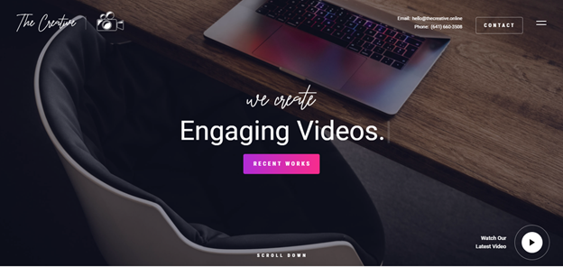 screenshot of thecreative.online