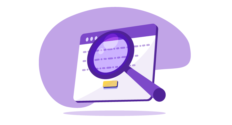 magnifying glass on website