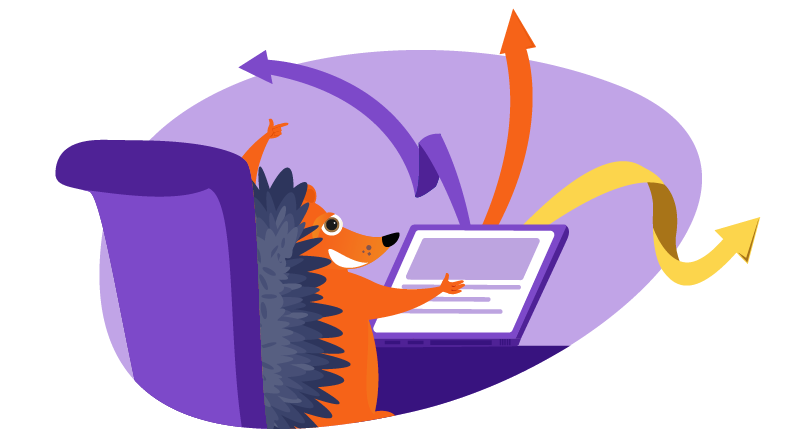 hedgehog working on website