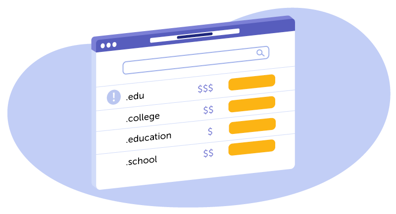 list of different domain extensions