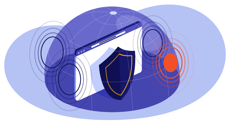 A shield over a website