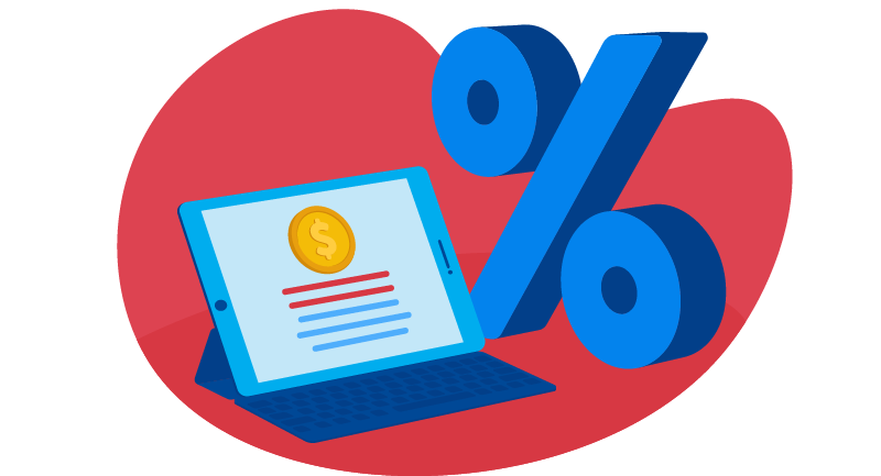 Big percent sign to indicate Black Friday savings