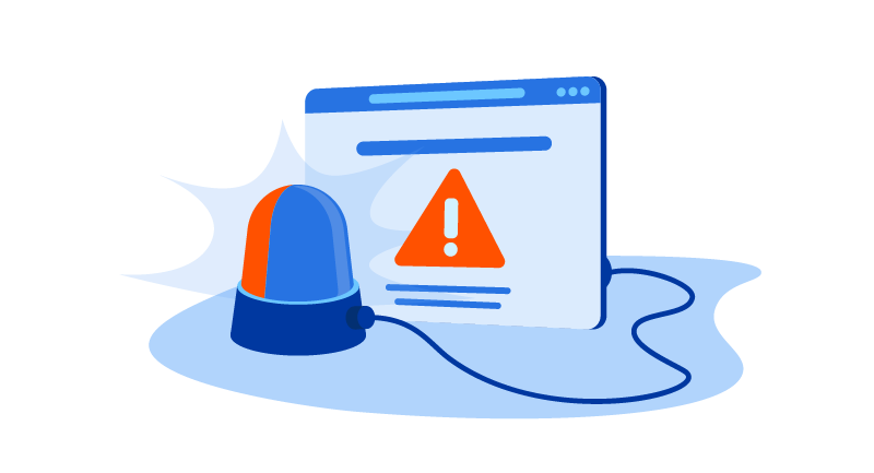 alarm by a website security threat