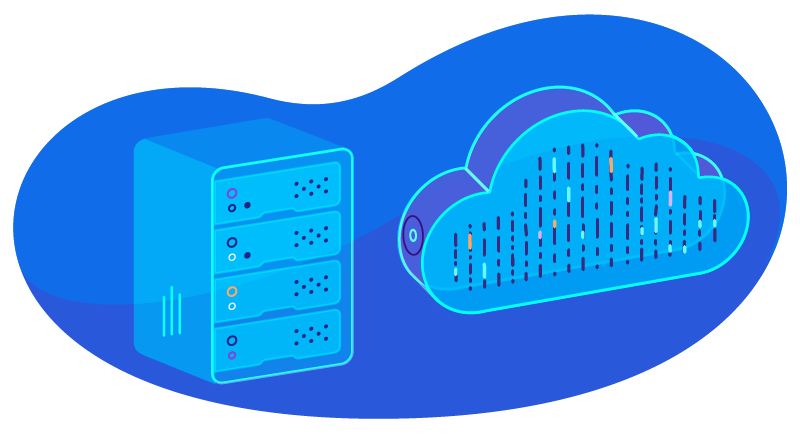 cloud hosting with a server
