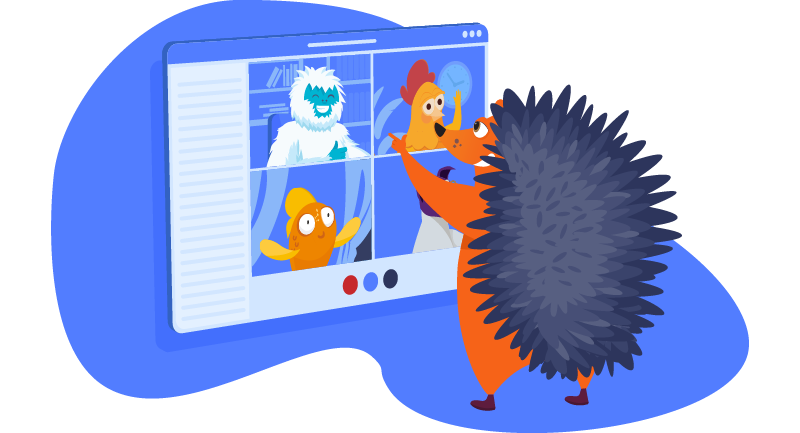 hedgehog on a zoom call
