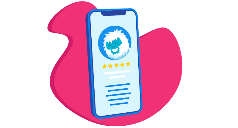 Yeti leaving review on mobile