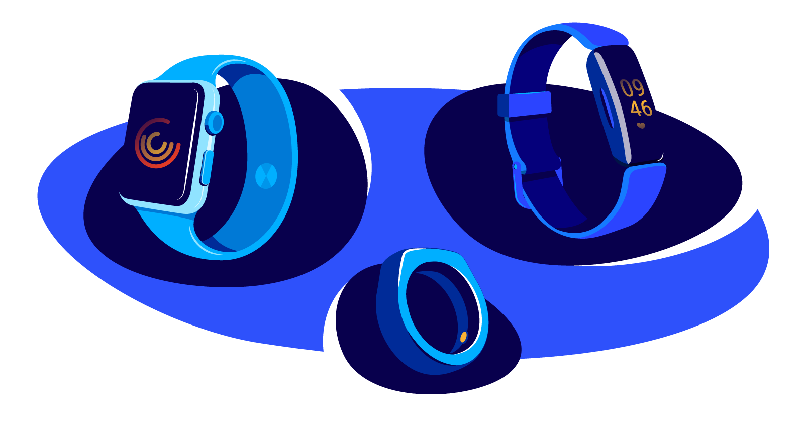 illustration of smart watches