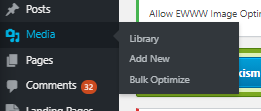 media library tab in WordPress