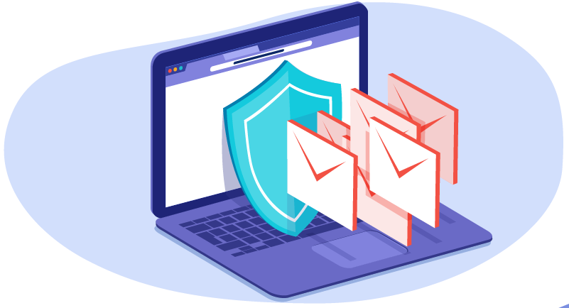 shield with emails illustrating anti-spam plugins