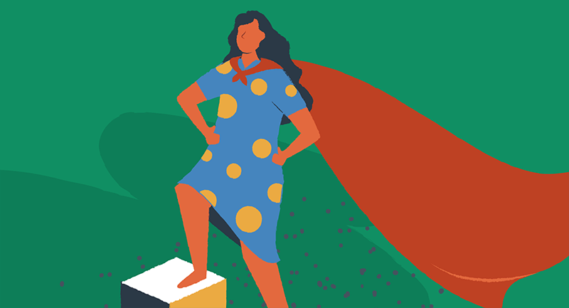 woman wearing a cape