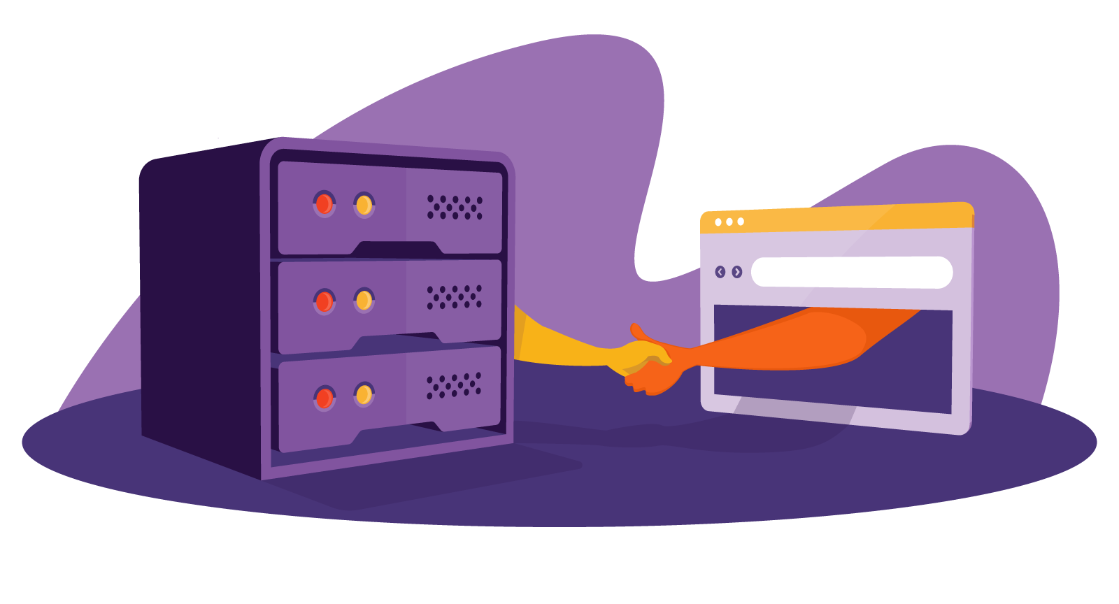 Server shaking hands with a website