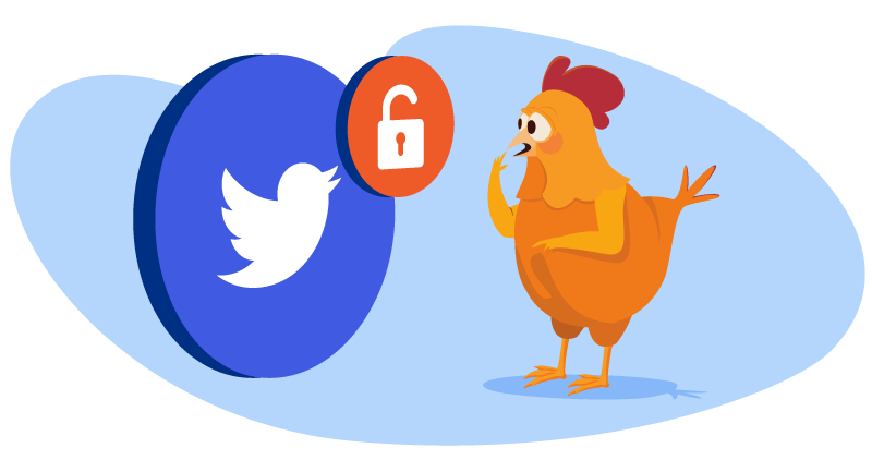 chicken facing Twitter hack