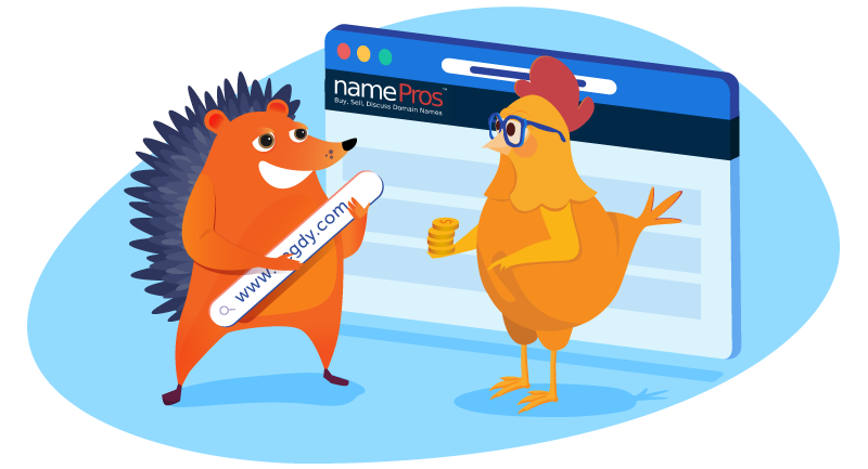 Hedgehog discussing domains from NamePros