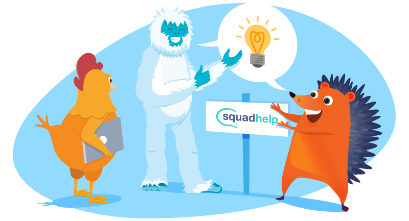 Hedgehog thinking of ideas of domains from SquadHelp
