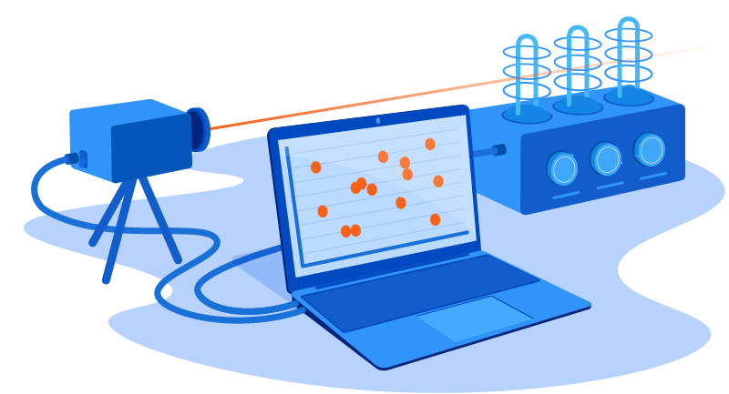 computer controlling a laser