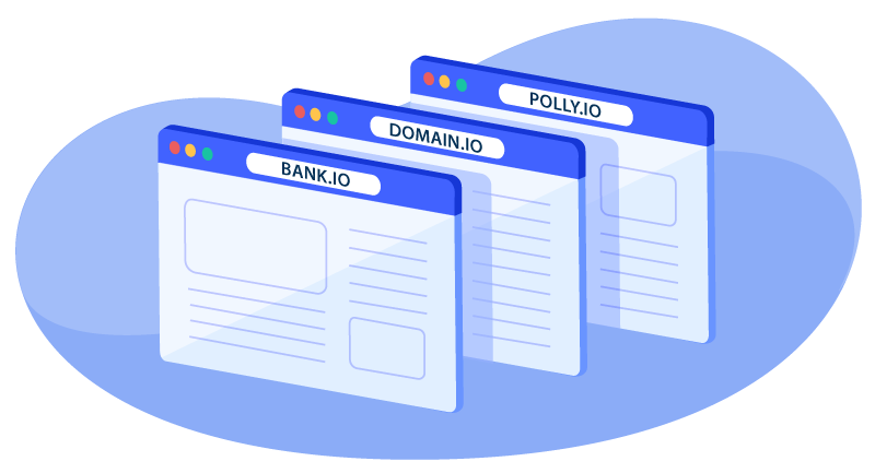 different .io domains