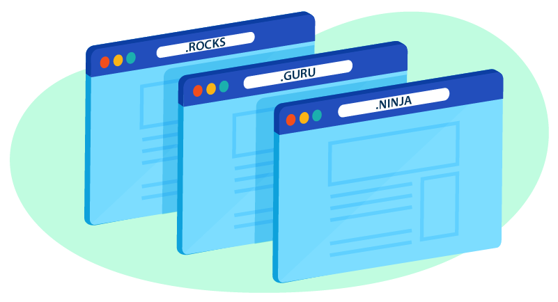 Illustration of various domain extensions