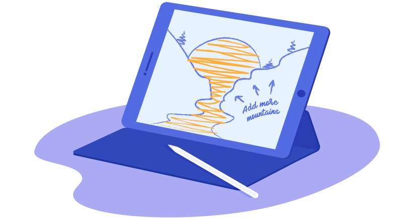 creating art on a tablet