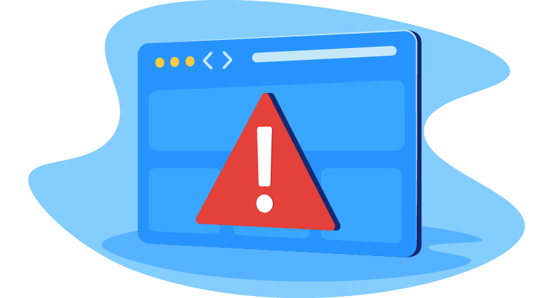 warning message on website