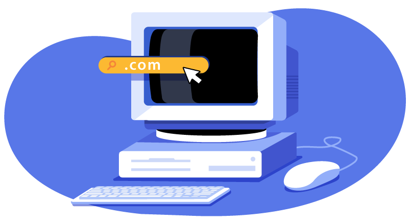 computer displaying a domain