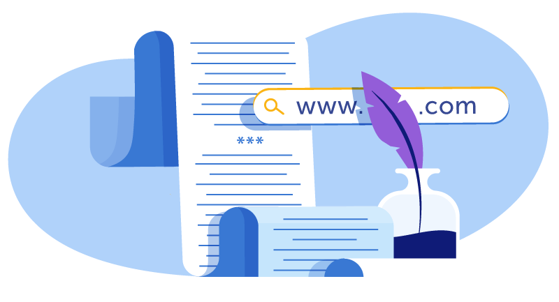 quill writing down rhyming domain name ideas