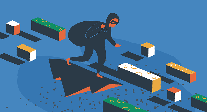 Hacker surfing the internet